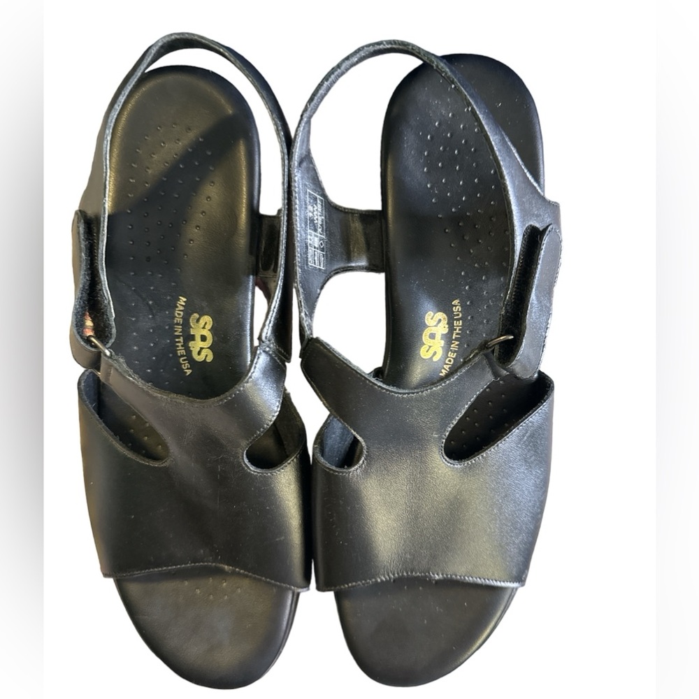 SAS black "Summertime" leather sandals size 12 WW